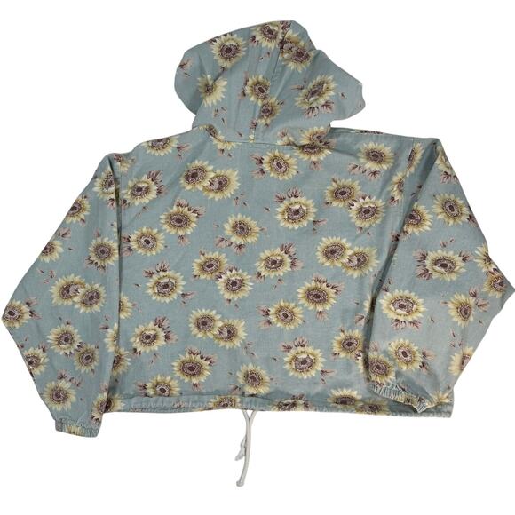 Vintage A. Byer Sunflower Denim Jacket Women’s M Cropped Hooded 90s Y2K - Picture 4 of 10